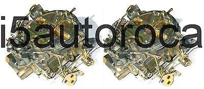 SET OF 2 MARINE CARBURETORS ROCHESTER QUADRAJET 5.0 305 ELEC CHOKE DICHROMATE - Marine Carburetors