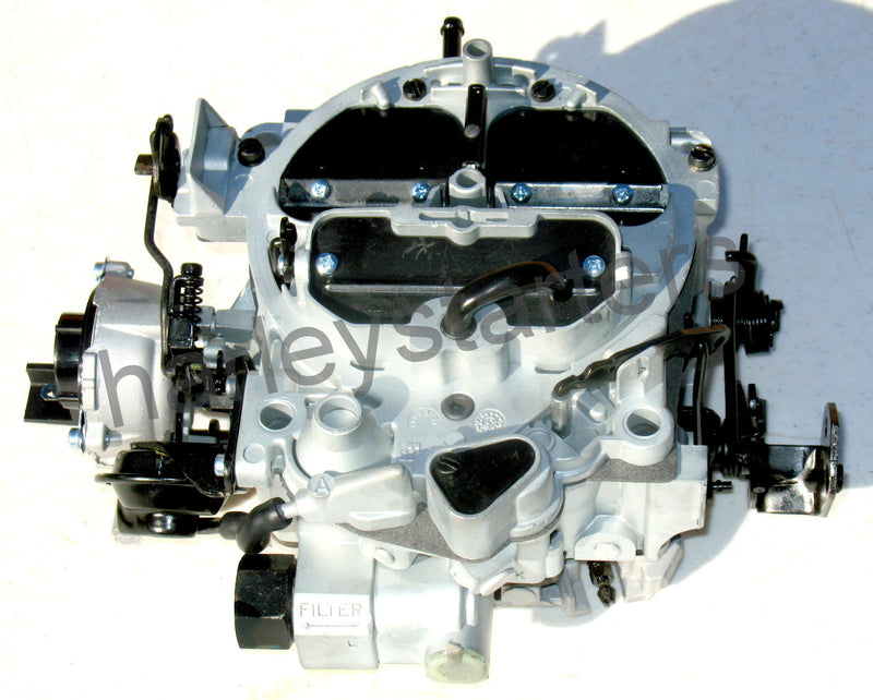 MARINE CARBURETOR ROCHESTER QUADRAJET 350 5.7 LITER ELECTRIC CHOKE SILVER AND BLACK