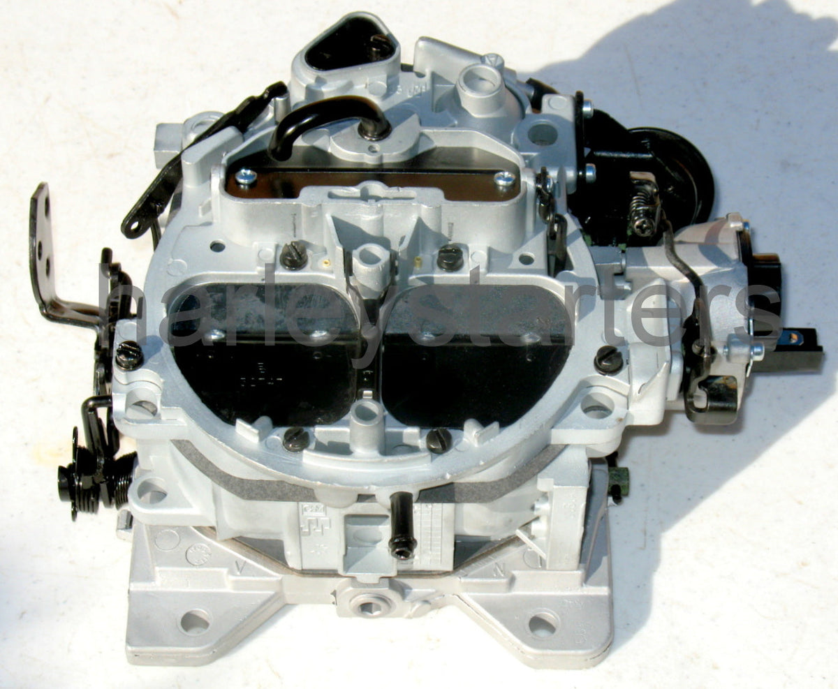 MARINE CARBURETOR FOUR BARREL QUADRAJET 350 5.7L MCM 255 ELECTRIC CHOKE SILVER AND BLACK - Marine Carburetors