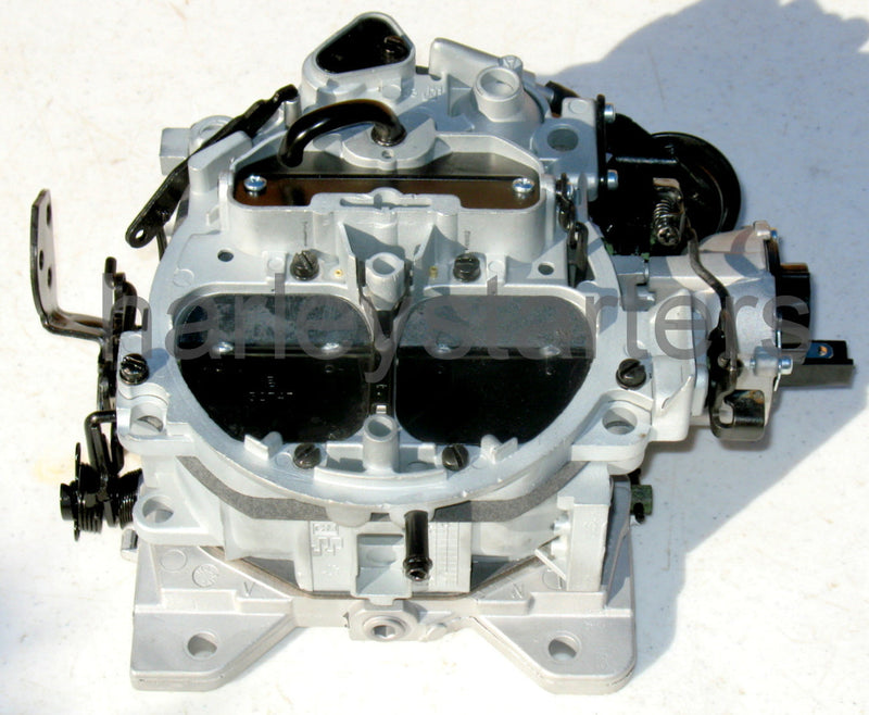 MARINE CARBURETOR ROCHESTER QUADRAJET 350 5.7 LITER ELECTRIC CHOKE SILVER AND BLACK